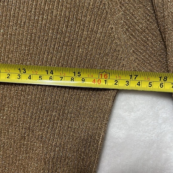 Vintage JOESPH A- Cardigan Silk Blend Sparkle Y2K Gold Stretch Old Money Size L - Picture 8 of 11
